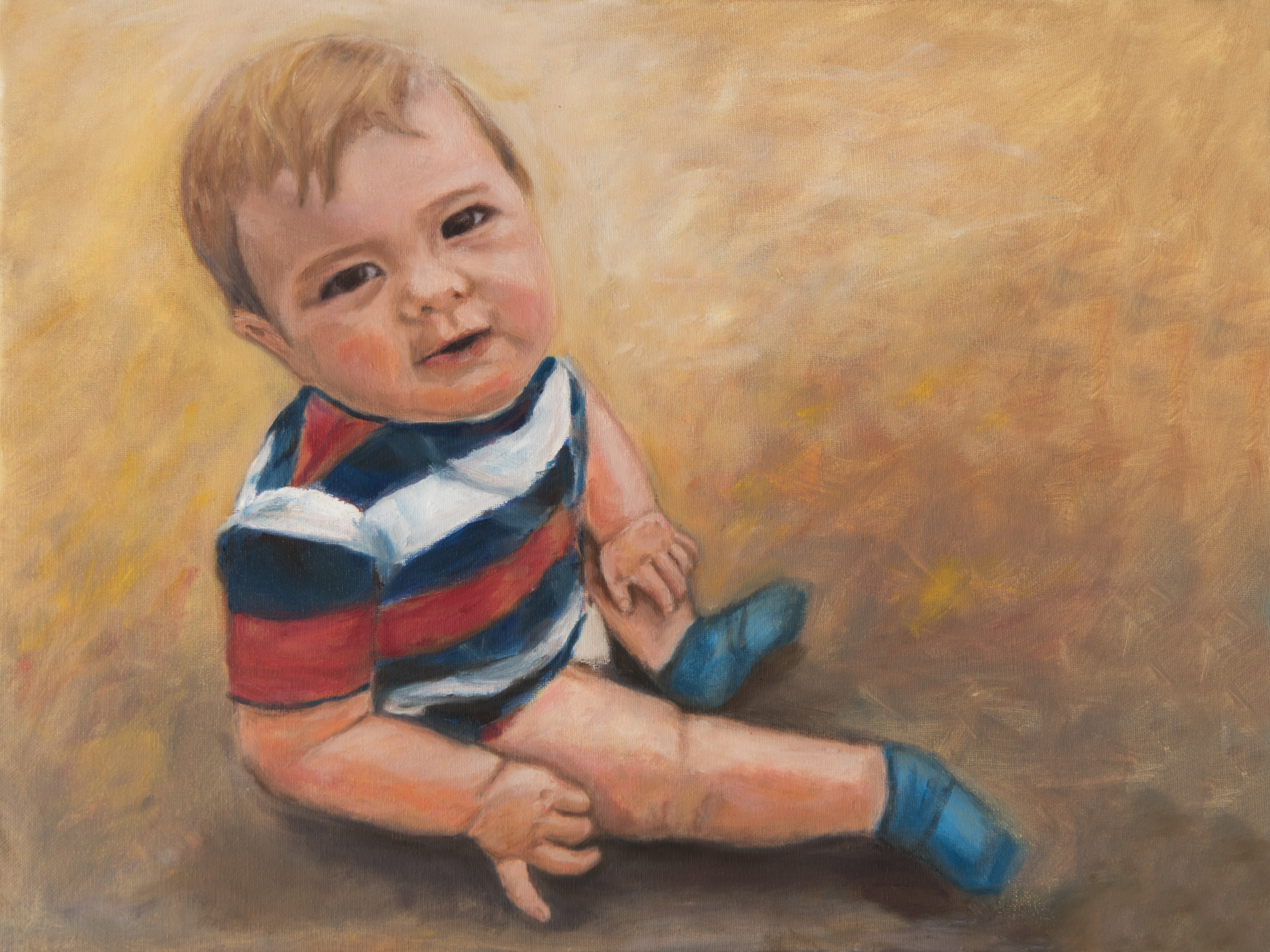 Lucas Jaymes, original oil painting by Darla Nyren, 16×20 inches, intimate portrait in oil